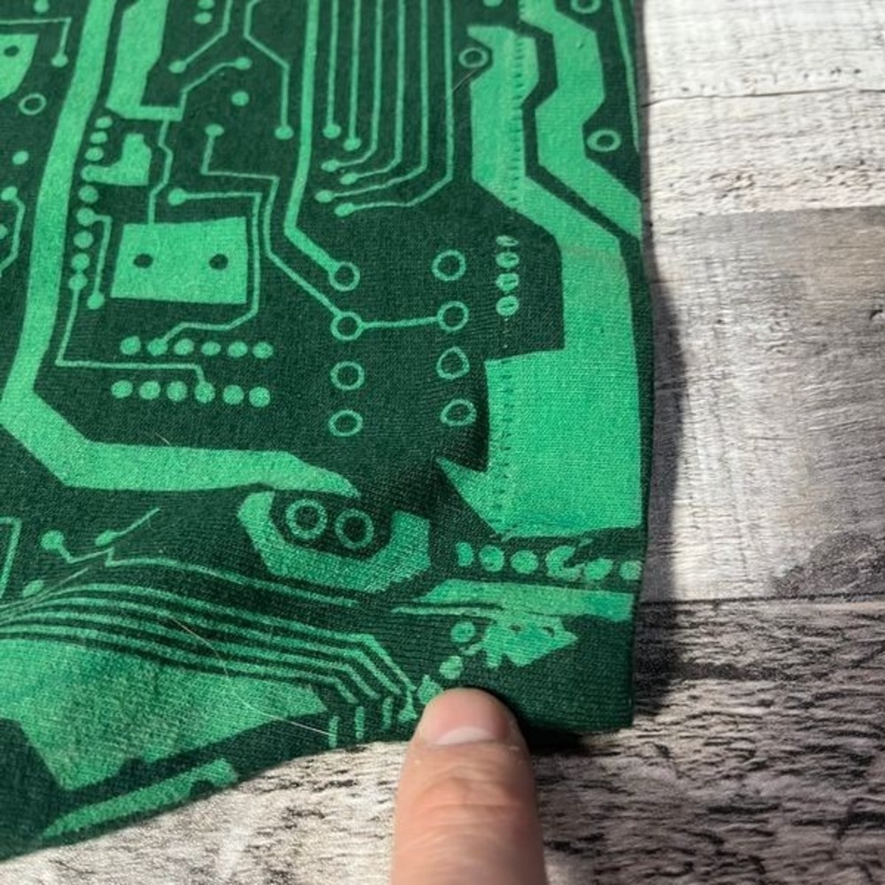 Computer Gear Shirt Adult Large Green Aop Circuit Board Technology Computer View 5